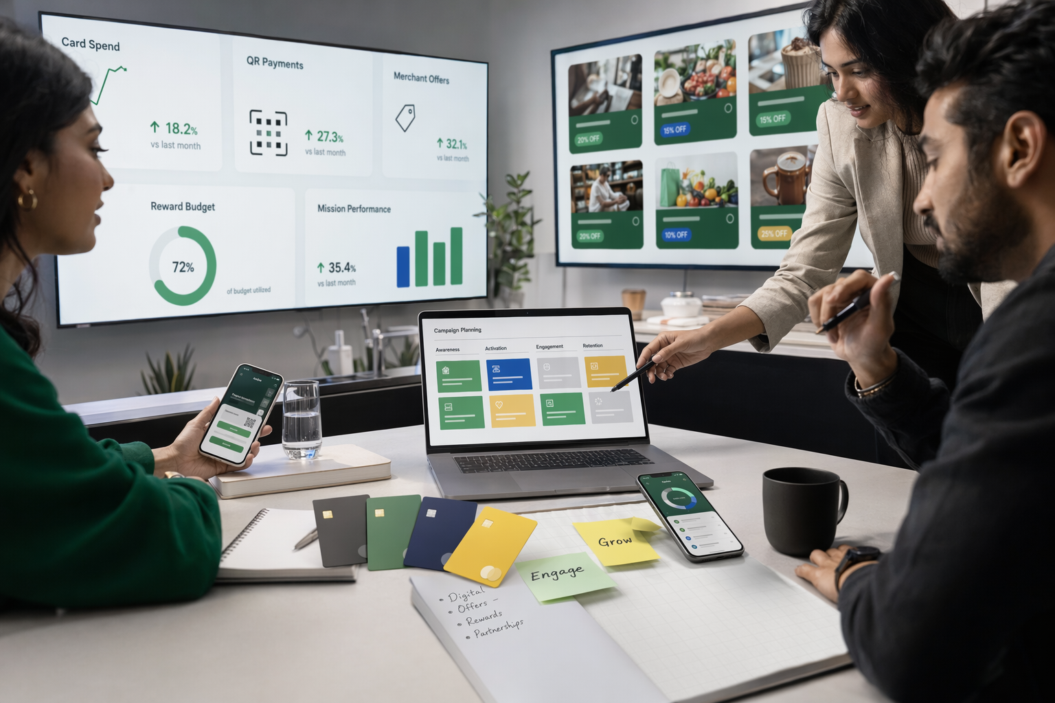 Payments and card engagement visual storyboard reference